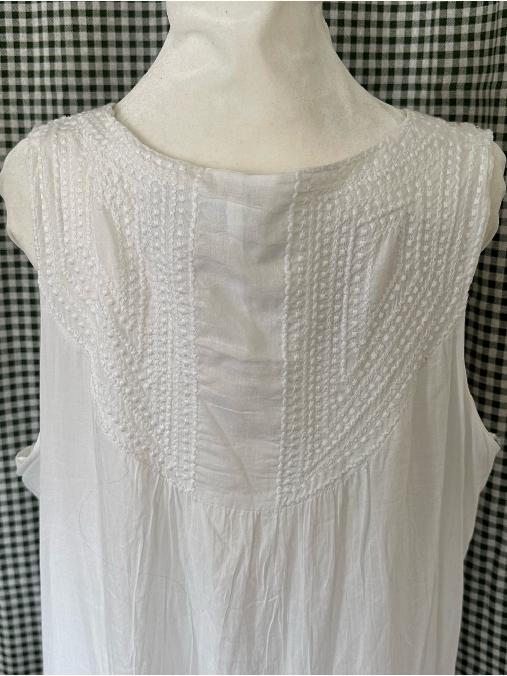 OSO Casuals Sleeveless White 100% Cotton Sleeveless Maxi Dress Sz 1X - Picture 4 of 5